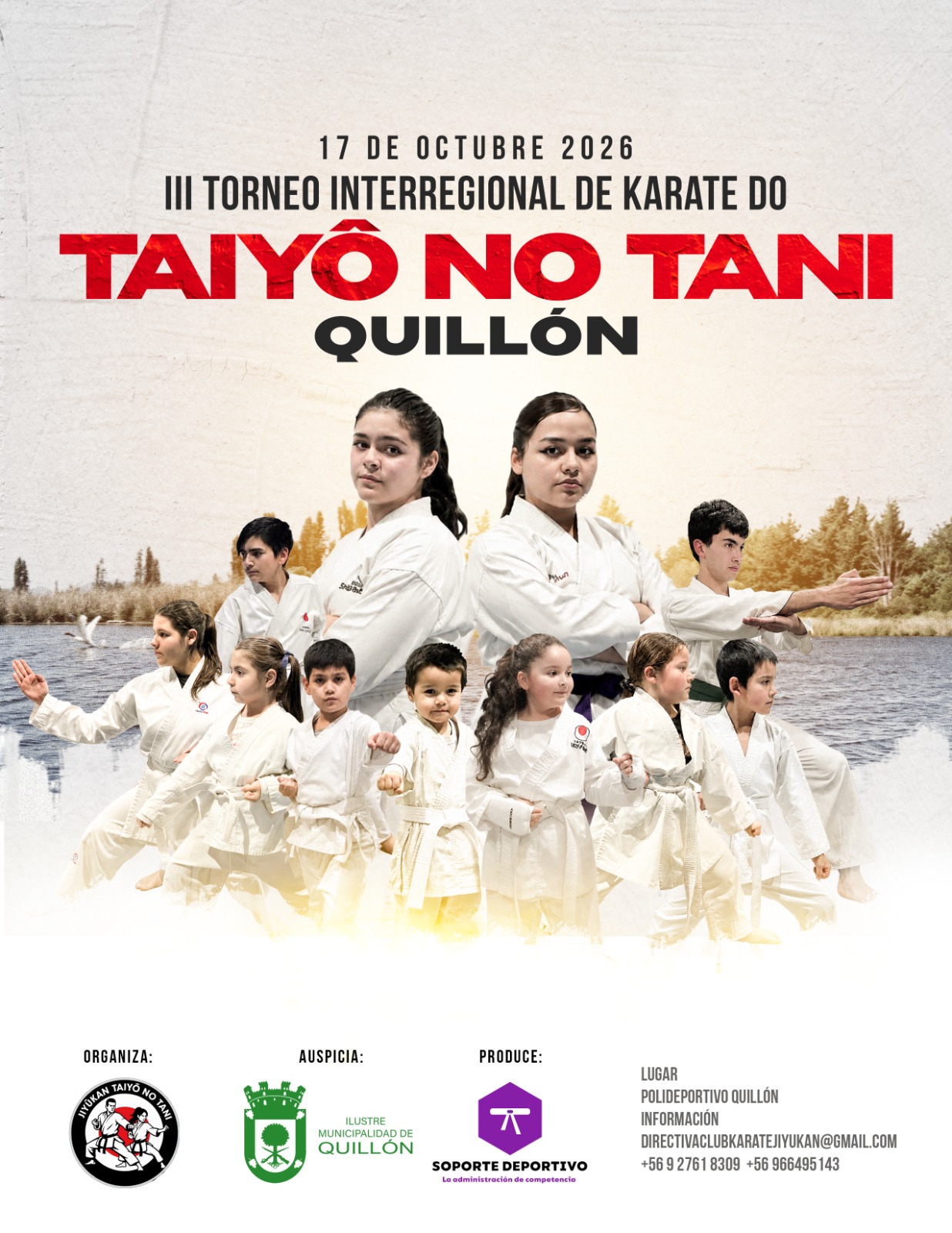 Afiche oficial de 3° TORNEO INTERREGIONAL DE KARATE DO TAIYO NO TANI QUILLÓN