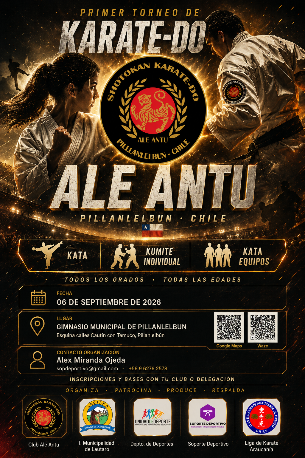 Afiche oficial de 1° TORNEO ALE ANTU PILLANLELBUN